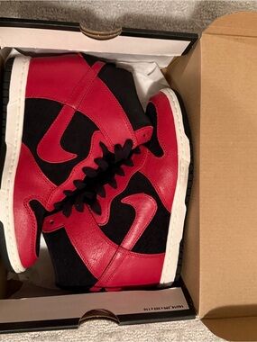 Nike Red and Black High-Top Sneakers
